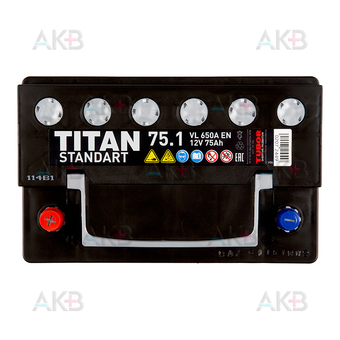 Автомобильный аккумулятор Titan Standart 75L 650A 278x175x190. Фото 1