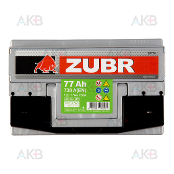 Автомобильный аккумулятор ZUBR Premium 77R 730A (278x175x175) низкий. Фото 1