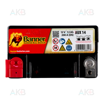 Автомобильный аккумулятор BANNER Running Bull AGM BACKUP (51400 AUX 14) 12L 200A 150x88x145 Mercedes, BMW, Audi. Фото 1
