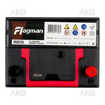 Автомобильный аккумулятор Flagman 85D23L 70R 620A 232x172x220. Фото 1