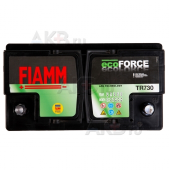 Автомобильный аккумулятор Fiamm Ecoforce AFB 75R низкий 730A (315x175x175) EFB Start-Stop TR730. Фото 2