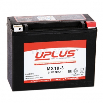 Uplus MX18-3 12V 20Ah 340А обр. пол. (205x90x162) Power Sport
