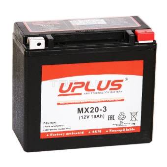 Uplus MX20-3 12V 18Ah 310А обр. пол. (176x87x154) Power Sport