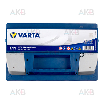Автомобильный аккумулятор Varta Blue Dynamic E11 74R 680A 278x175x190. Фото 1