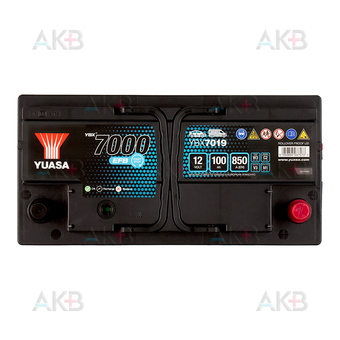Автомобильный аккумулятор YUASA YBX7019 100 Ач 850А обр. пол. (353x175x190) EFB. Фото 1