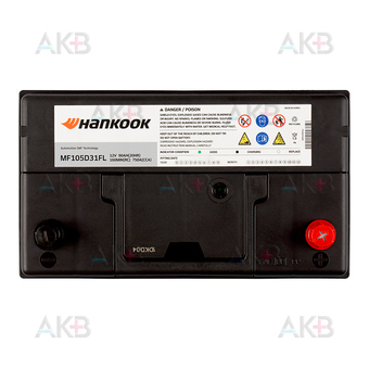 Автомобильный аккумулятор Hankook 105D31L (90R 750A 305х172х225). Фото 1