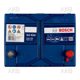Автомобильный аккумулятор Bosch S4 024 60R 540A 232x173x225. Фото 1