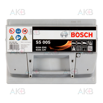 Автомобильный аккумулятор Bosch S5 005 63R 610A 242x175x190. Фото 1