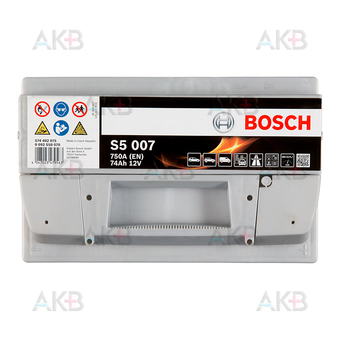 Автомобильный аккумулятор Bosch S5 007 74R 750A 278x175x175. Фото 1