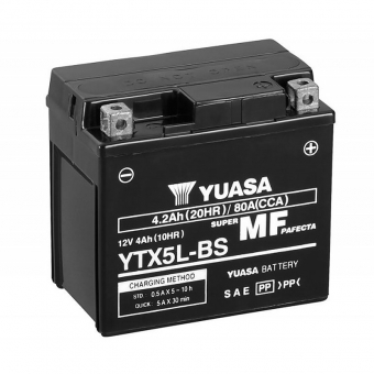 Yuasa YTX5L-BS - 4,2 Ач 80А (114x71x106) обр. пол. AGM сухозаряж.