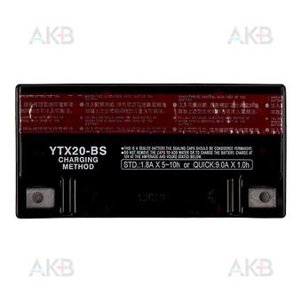 Мото аккумулятор Yuasa YTX20-BS - 18,9 Ач 270А (175x87x155) прям. пол. AGM сухозаряж.. Фото 1