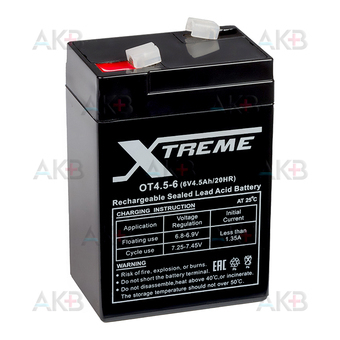 Аккумуляторная батарея Xtreme VRLA 6V 4.5 Ah (OT4.5-6) 70x48x102