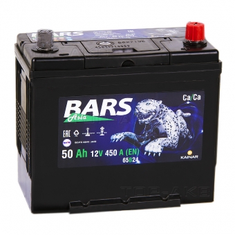BARS Asia 6СТ-50 VL АПЗ о.п.65B24L 50Ач 450A (238x129x227) конус переходник