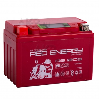 Мото аккумулятор Red Energy DS 1209, 12V 9Ah 140А (150x87x105) YTX9-BS, YTX9