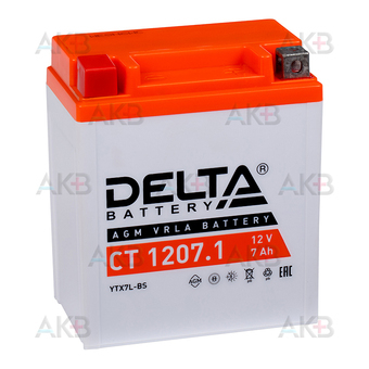 Delta CT 1207.1, 12V 7Ah, 100А (114x71x131) YTX7L-BS
