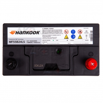 Автомобильный аккумулятор Hankook 55B24LS (45R 430 238x129x227). Фото 2