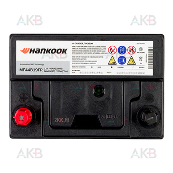 Автомобильный аккумулятор Hankook 44B19R (40L 370 187x127x227). Фото 1