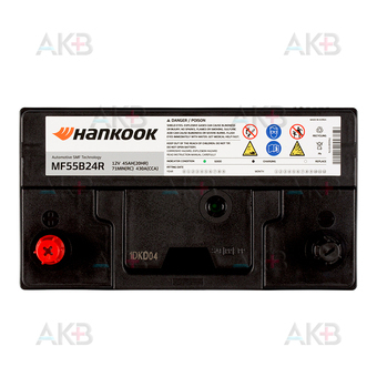Автомобильный аккумулятор Hankook 55B24R (45L 430 238x129x227). Фото 1
