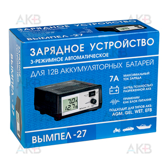 Вымпел 27 (автомат, 0-7А, 14.1/14.8/16В жк индикатор)