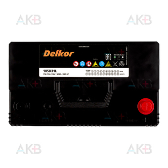 Автомобильный аккумулятор Delkor 105D31L (90R 750A 306x173x225). Фото 1