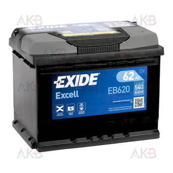 Exide Excell 62R (540A 242x175x190) EB620