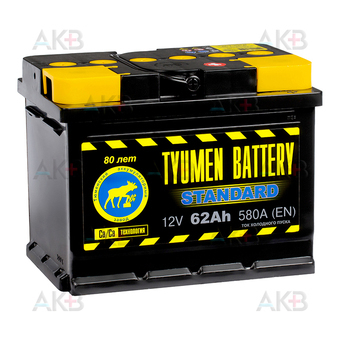 Tyumen Battery Standard 62 Ач обр. пол. 580A (242x175x190)
