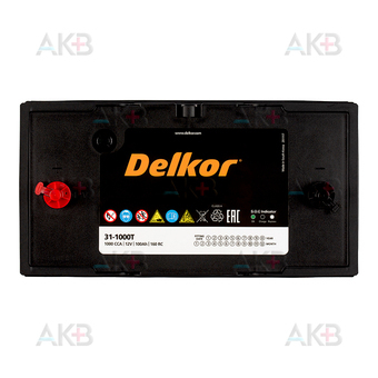 Автомобильный аккумулятор Delkor 31-1000T (160 min 1000 A 330x173x240). Фото 1