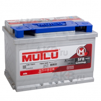 Автомобильный аккумулятор Mutlu Mega Calcium 75L 720A 278x175x190