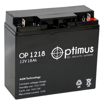 OPTIMUS 12V 18 Ач (OP 1218) 181x77x167