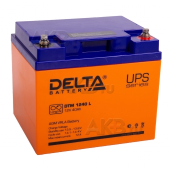 Аккумуляторная батарея Delta DTM 1240 L, 12V 40Ah (197x165x170)