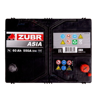 Автомобильный аккумулятор ZUBR 60R 550A (232x173x225) D23L 560412051. Фото 2