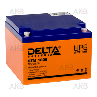 Delta DTM 1226, 12V 26Ah (166x175x125)