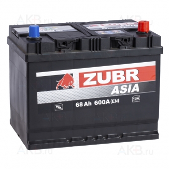 Автомобильный аккумулятор ZUBR 68R 600A (261x173x225) D26L 568404055