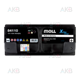 Автомобильный аккумулятор Moll X-TRA charge 110 Ач 900A обр. пол. (393х175х190) 84110. Фото 1