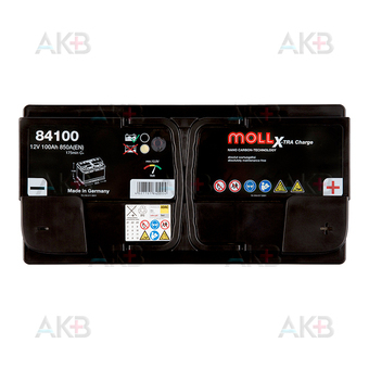 Автомобильный аккумулятор Moll X-TRA charge 100 Ач 850A обр. пол. (353x175x190) 84100. Фото 1