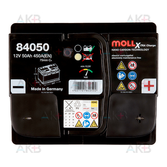 Автомобильный аккумулятор Moll X-TRA charge 50 Ач 450А обр. пол. (207х175х175) 84050. Фото 1