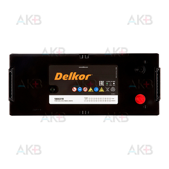 Автомобильный аккумулятор Delkor 180G51R 180 Ач обратная пол. (евро) 1100A 507х213х231. Фото 1