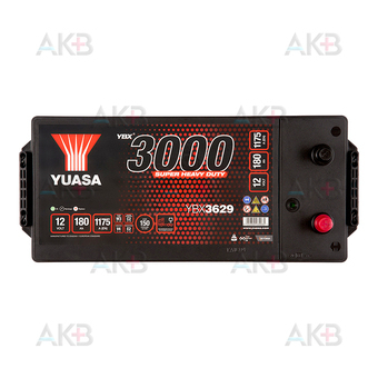 Автомобильный аккумулятор YUASA YBX3629 180 Ач 1175А обр. пол. (511x222x215). Фото 1