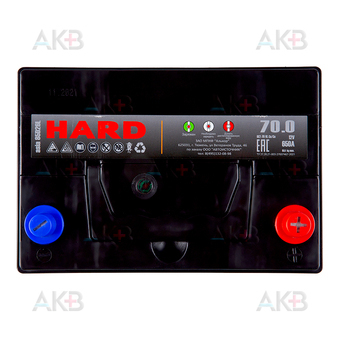 Автомобильный аккумулятор HARD Asia 85D26L 70 Ач 650A о.п. (260x173x225) ca/ca Silver. Фото 1