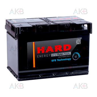 Автомобильный аккумулятор HARD EFB 75 Ач 750A о.п. (278x175x190)