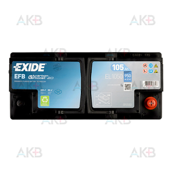 Автомобильный аккумулятор Exide Start-Stop EFB 105 Ah 950А (393x175x190) EL1050. Фото 1