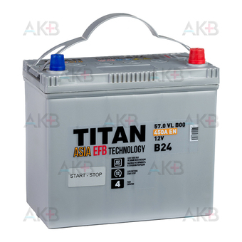 Titan Asia EFB 57 Ач 450А обр. пол.(236x128x223) 6СТ-57.0 B00