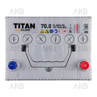 Автомобильный аккумулятор Titan Asia Silver 70 Ач 600А обр. пол. (230x175x221) 6СТ-70.0 VL B01. Фото 1