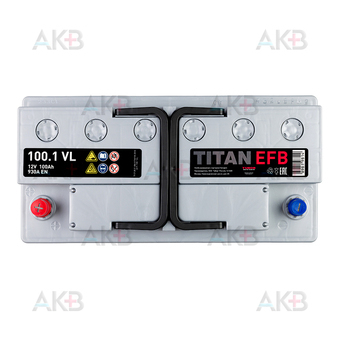 Автомобильный аккумулятор Titan EFB 100 Ач 930A прям. пол.(353x175x190) 6СТ-100.1 VL. Фото 1