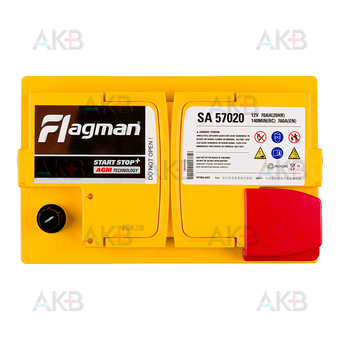 Автомобильный аккумулятор Flagman AGM 70 L3 760A (278x175x190) AX 57020. Фото 1