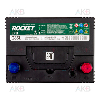 Автомобильный аккумулятор Rocket EFB Q85L 65Ah 680A обр. пол. (232x175x225). Фото 1