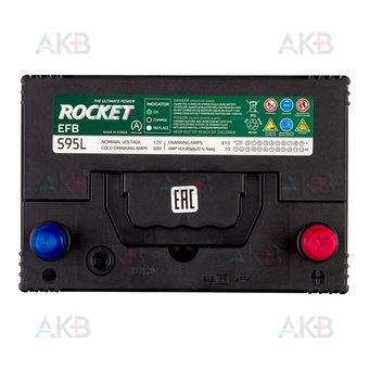 Автомобильный аккумулятор Rocket EFB S95L 70Ah 810A обр. пол. (260x175x225). Фото 1