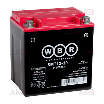 WBR SMT12-30 AGM 30 Ач 385А обратная пол. (166х126х175) YTX30L, YB30L-B, YTX30L-BS, BA30LSHDT