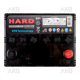 Автомобильный аккумулятор HARD EFB Q85 65 Ah 620A (230x170x225) обратная полярность. Фото 1