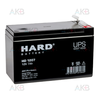 Аккумуляторная батарея HARD HD 1207 12V 7Ah (151x65x94)